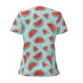 thumbnail image 5 of Wukai Watermelon Casual V-Neck Graphic Tees for Women: Lightweight and Breathable Summer Tops with Stylish Design-Large, 5 of 8