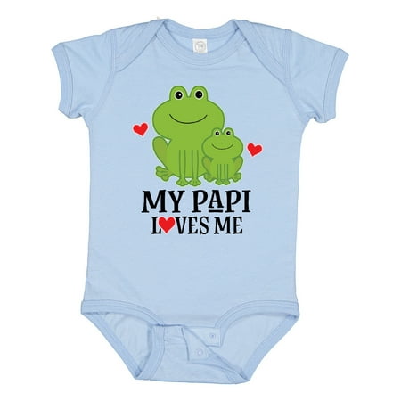 

Inktastic My Papi Loves Me Grandson Frog Gift Baby Boy Bodysuit
