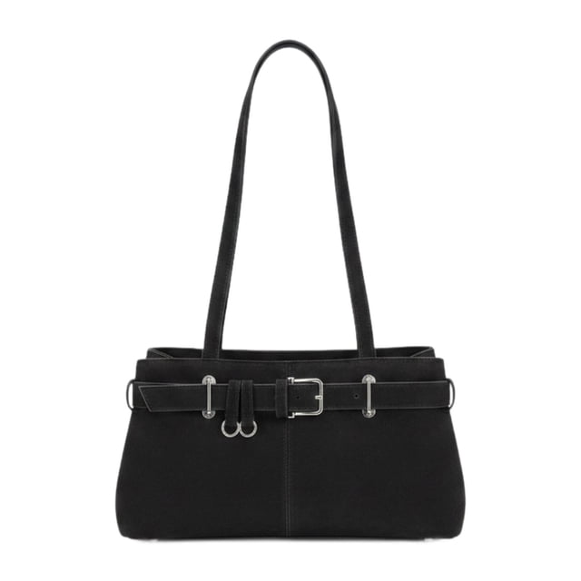 Bolso de Mano Bolso Tote Bolso Grande Bolso Bandolera Confeccionado en Cuero PU con Estilo Minimalista Adecuado para Mujeres en Negro