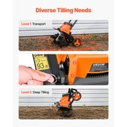 VEVOR 14in Corded Electric Tiller, Garden Rototiller, 10A Heavy-Duty Tilling Machine, Cultivator with Steel Tines and Foldable Handle, for Lawn, Yard, and Gardening Care