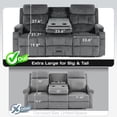 thumbnail image 5 of 3-Seat Reclining Sofa with Flip Middle Backrest, Manual Loveseat Recliner with Storage Drawer, USB & Type-C Ports, Cup Holders & Phone Holders, Gray, 5 of 9