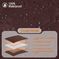thumbnail image 5 of SHANNA Sectional Couch Covers 100% Waterproof L Shaped Sofa Slipcover, 3pcs Reversible Chaise Lounge Cover for Sectional Couch Furniture Protector for Pets Dog Cat, Brown, Large, 5 of 13