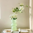 thumbnail image 2 of Glass Hydroponic Flower Vase, 7 Inches Colored Glass Bubble Vase for Flower, Three-Layer Glass Funky Vase(Milky Green), 2 of 5