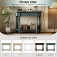 thumbnail image 5 of Harper & Bright Designs Vintage Narrow Console Table with Storage , Wood Entryway Table with Top Drawer and Open Shelf , Retro Sofa Table with Curved Corner for Entryway and Hallway , Navy, 5 of 14