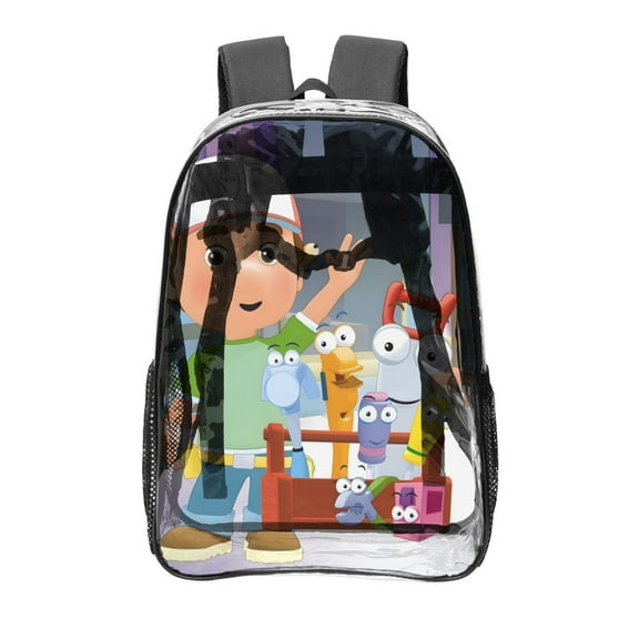 Handy Manny Pattern Transparent Backpack Lightweight And fashionable Showcasing Personality And Leading The Trend