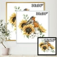 thumbnail image 4 of Designart 'Autumn Bouquet With Robin Redbreasts Sunflowers Cotton' Traditional Framed Canvas Wall Art Print, 4 of 5