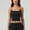 #431-Black, variant on Warop Womens Square Neck Sports Tank Top, Sleeveless with Dual Thin Straps, Cropped Contrast Color Design, Support Activewear for Athletic Activities and Casual Wear
