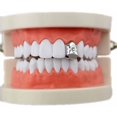 thumbnail image 2 of HAHDAXIA 2 Pcs Iced Out Teeth Grillz for Hip Hop Grills for Your Teeth Top and Bottom, Rapper Costume Cosplay Teeth Jewelry and Accessories - for Photo Video Shoots, Clubbing, 2 of 5
