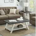 thumbnail image 3 of Roundhill Furniture Athens Contemporary 3-Piece Wood Shelf Coffee Table Set in Weathered Charcoal and Beige, 3 of 7