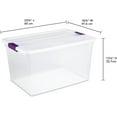 thumbnail image 3 of 6-Pack Plastic Storage Bin w/ Latch Lid, ClearView Stackable Containers, 66 Qt, 3 of 7