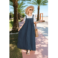 thumbnail image 6 of Jumper Dress for Women – Oversized Loose Baggy Long Overall Dresses with Adjustable Straps, Wide Hem, Pockets – Cute Casual Boho, 6 of 6