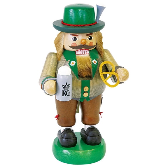German nutcracker Bavarian on Oktoberfest, height 33 cm / 13 inch, original Erzgebirge by Richard Glaesser Seiffen