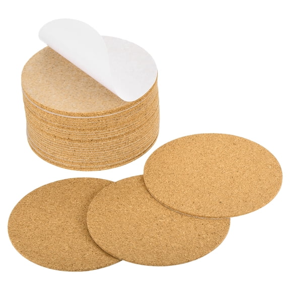 28Pack Self Adhesive Cork for Coaster, 100mm/3.94inch Round Cork Tiles(2mm Thick)