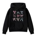 thumbnail image 3 of WOYY Toddler Girls Hoodie Bow Print Cute Hooded Sweatshirt Long Sleeve Shirt, Sizes 4-5T, 3 of 3