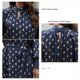 thumbnail image 5 of Vestido de mujer con cinturón y puños fruncidos, manga acampanada, dobladillo con volantes, cuello recortado, vestido estampado de puntos, azul oscuro XL, 5 of 6