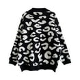 thumbnail image 4 of Cardigans Women Trendy Loose Casual Leopard Print Long Sleeve V Neck Knit Sweater Outfits Clothes, 4 of 7