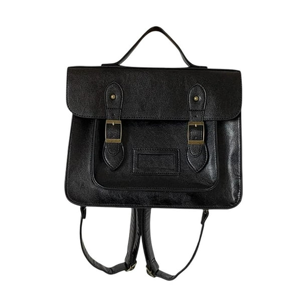 Mochila Bolso de hombro para niñas Bolso escolar Bolsillos múltiples Correa ajustable PU Negro Zulema Tote de hombro