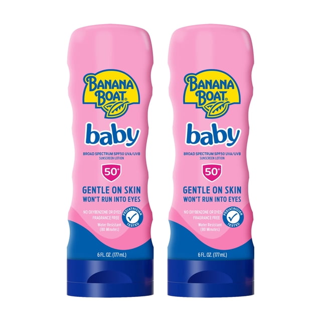 Loción de protección solar Banana Boat Baby SPF 50+ 177 ml, paquete doble