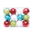 thumbnail image 1 of Cateissary Paquete de 24 bolas de Navidad para colgar en la decoración de fiestas, adornos para interiores y exteriores, colgante decorativo para Kits de decoración para fiestas Azul Rojo Verde Blanco, 1 of 6