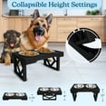 thumbnail image 2 of PETMAKER Elevated Dog Bowls - 3 Height Adjustable Dog Bowl Stand (Black), 2 of 8