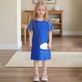 thumbnail image 1 of Robes pour Filles Robe Brodée pour Tout-Petits Manches Courtes Été Décontracté Confortable pour Activités Extérieures, 1 of 6