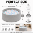 thumbnail image 3 of BEEPRINCESS Foam Ball Pit - Soft Play for Baby Infants and Toddlers Ages 1-3, Round Shape, No Balls Included, Gray, 3 of 10