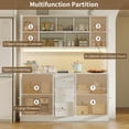 thumbnail image 5 of RichYa Kitchen Pantry with RGB LED Light,3 Drawers Hutch Storage Cabinet with Doors & Adjustable Shelves,Cupboard Buffet for Dining Room,White, 5 of 8