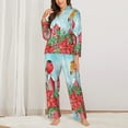 thumbnail image 3 of Disketp Pajamas Set Long Sleeve Sleepwear Womens Button Down Nightwear Pj Sets-Winter Birds On The Fence, 3 of 9
