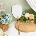 thumbnail image 4 of Unique Bargains 1Pc Portable Double-Sided Long Handle Round Xuan Paper Folding Fan for Wedding Xuan Paper Bamboo White [Double-Sided Long Handle Round Xuan Paper Beauty], 4 of 5
