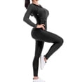 thumbnail image 5 of MixMatchy Women's Solid Scrunch Butt Active Leggings Zip Up Jacket Set Workout Yoga Outfit, 5 of 5