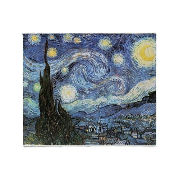 CafePress - Starry Night Vincent Van Gogh Throw Blanket - Soft Fleece Throw Blanket, 50"x60" for All Ages