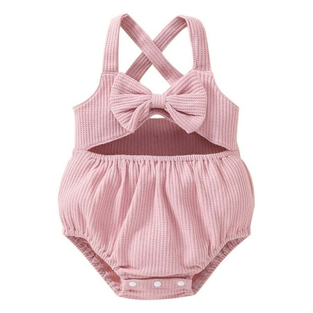 

TUOBARR Toddler Girl Summer Outfits Summer Toddler Baby Girl Suspender Butterfly Vest Shorts Romper Jumpsuit Pink 0-3 Months