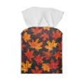 thumbnail image 2 of POLERO PU Leather Waterproof Tissue Box Holder, Square Napkin Facial Tissues Boxes Dispenser, Fall Maple Leaves Home Office Car Tissue Holder Decorative Container, 2 of 7