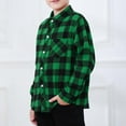 thumbnail image 5 of dazeni Big Boys Plaid Shirt Long Sleeve Flannel Shirt with Chest Pocket Kids Loose Casual Button Down Shirts Fashion Fall Clothes, 5 of 9