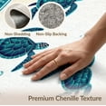 thumbnail image 6 of ODIKA 8'x10' Washable Area Rug Durable, Non-Slip Nautical Turtle Ocean Starfish Border Entry Themed Teal Beachy for Living Room, Under Sectional, Family, 6 of 7