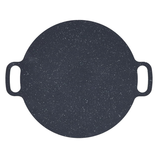 Assiette de Barbecue, Revêtement en Pierre de Fer Durable Résistance à l'Usure Fabrication d'Aliments Assiette de Barbecue Ronde Compacte Pratique Antiadhésive Poêle à Frire et à Rôtir pour BBQ avec Accessoires Complets Foo