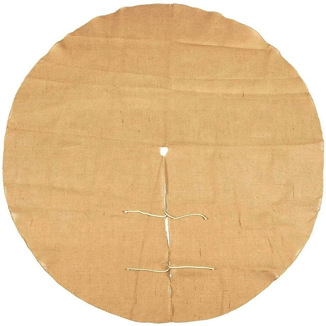 60-Inch Christmas Tree Skirt - Rustic Burlap Xmas Tree Decoration, Jute Christmas Tree Decor, Brown