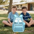 thumbnail image 2 of FUZHIQ Clear Transparent School Backpack for 3rd 4th 5th 6th 7th Grade, Heavy Duty Bookbag, Water Resistant Elementary Middle School Bag, Light Blue, 2 of 6