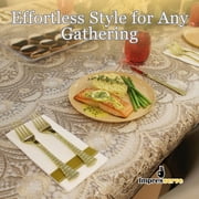 Impresserve Edge Collection Disposable Plastic Plates, 6, Beige, 10 Count