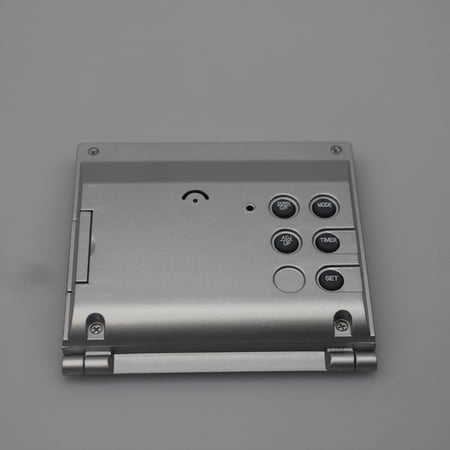 IBASETOY Silver LCD Digital Mirror Clock with Alarm and Indoor Temperature Display