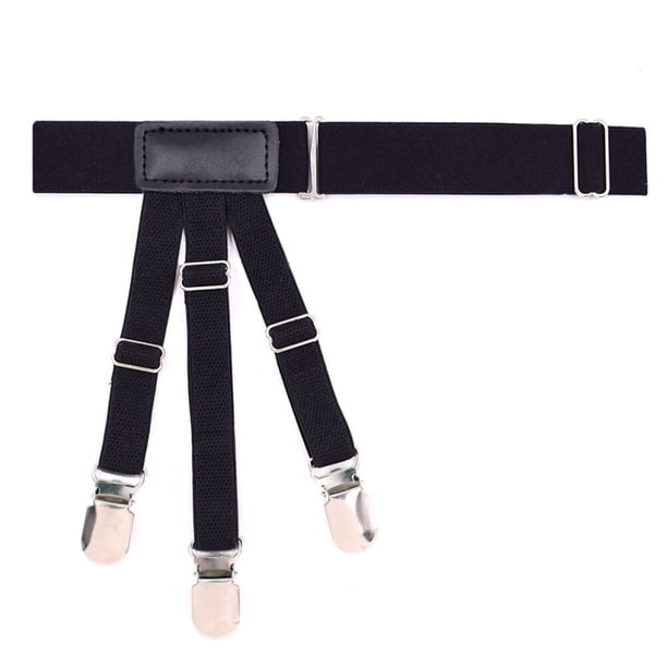 Pinza elástica antideslizante para camisa, ligas ajustables para muslos, tirantes para hombre, color negro