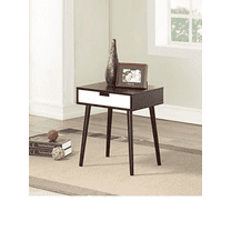 Espresso Color Hardwood End Table, Night Stand with Drawer, By Legacy Decor