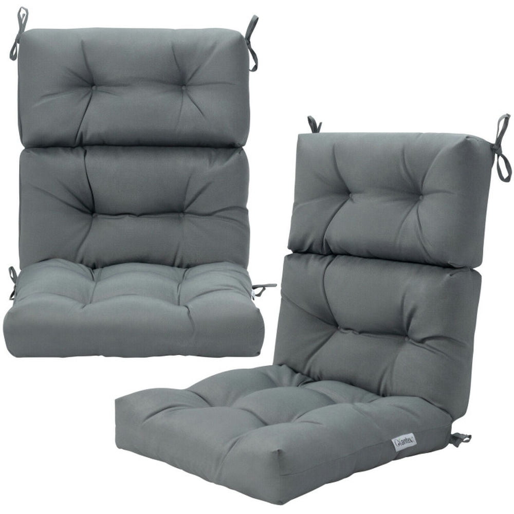 Spaco Outdoor Chair Cushions, Waterproof Seat Cushion, 22 x 44 Inch Tufted Outdoor Patio Chair Seating Pad-Gray