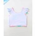 thumbnail image 4 of Kucnuzki 6T Little Girl Swimsuit Set 7T Child Gilrs Bathing Suit Ruffle Coconut Tree Top Swimming Skirt with Shorts 2pcs Bikini Set Summer Beach Breathable Tankini Set Pink, 4 of 10