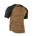 thumbnail image 5 of Krdevn Men's Color Blocked Button Open Neck Pineapple Grid Raglan Sleeves for Men Casual Loose Sports Business Short Sleeved T Shirt,XL, 5 of 5
