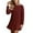 Brick Red, variant on Womens Mini Skirt Patchwork Pleated Sweater Dress Solid Cable Knit Long Sleeve Crewneck Pollover Shirts