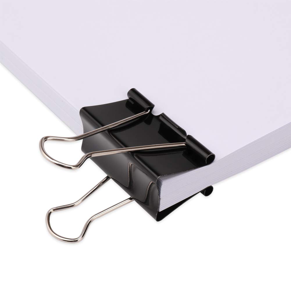 H&S Jumbo Foldback Clips - Pack of 10 - Black Binder Office Clips for Paper & Pictures - image 2 of 5