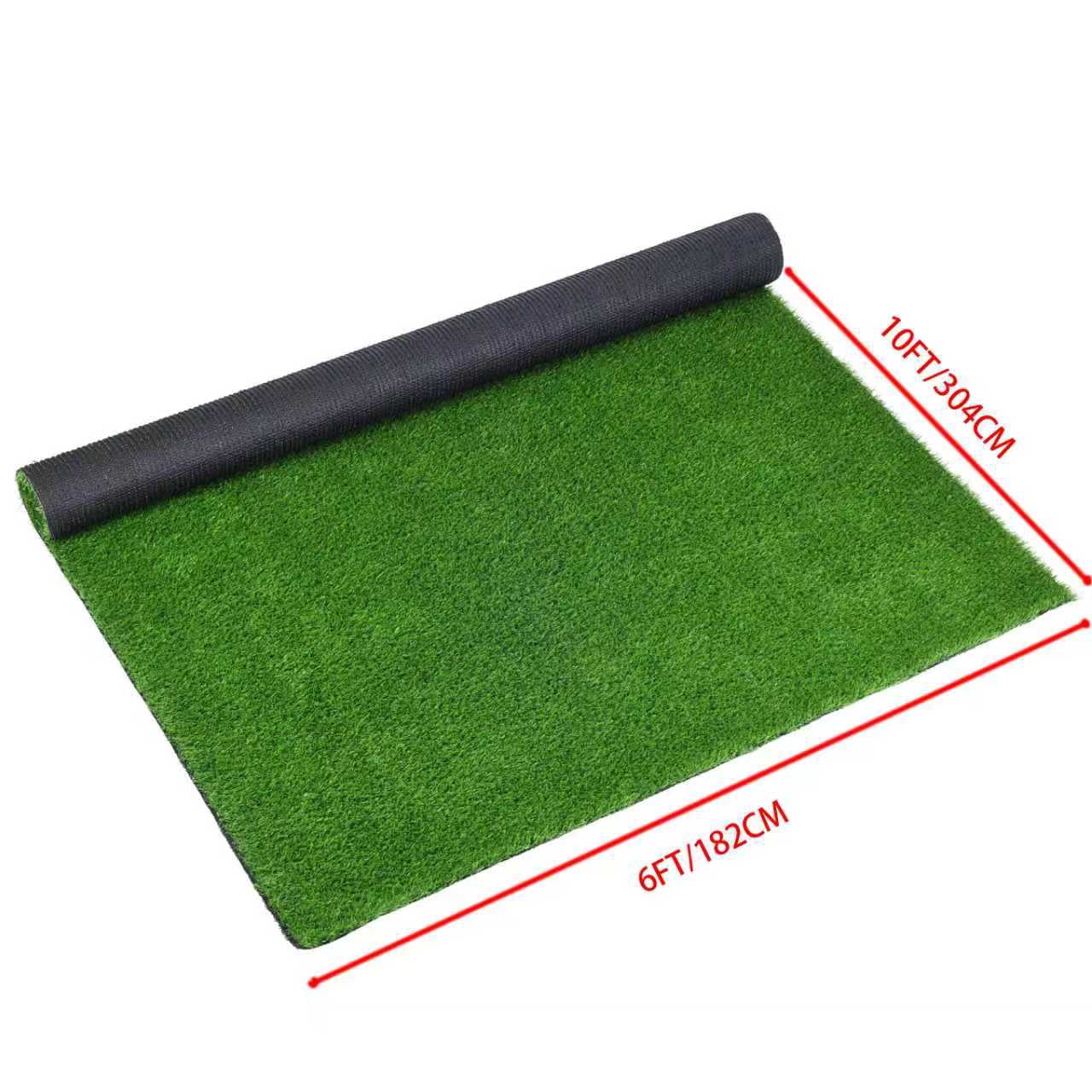 Outdoor Artificial Grass Runner Rug 6FT x 10FT, Thick Realistic Fake Grass Roll for Patio Balcony, Green