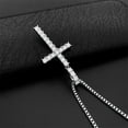 thumbnail image 3 of Cross Pendant, 925 Silver, 3mm D-Color VVS Moissanite Necklace, Outshines Diamond Pendant, 3 of 10