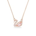 thumbnail image 1 of Collar con colgante de cisne de Swarovski en oro rosa con cristales rosas y transparentes, 1 of 5